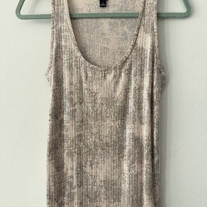 Ann Taylor Sleeveless Sequin Tank Top Pima Cotton Size S